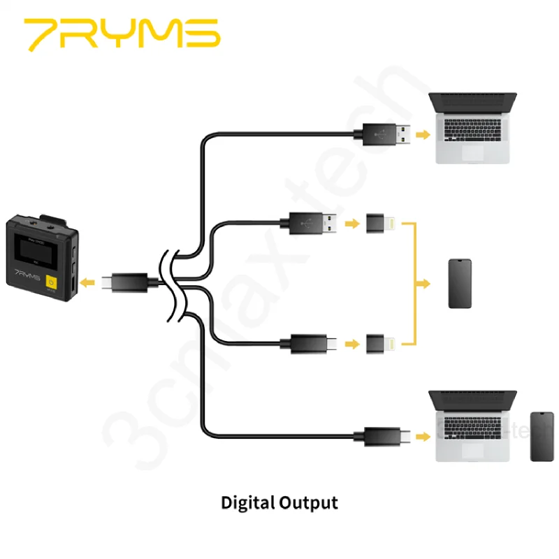 Беспроводной петличный микрофон 7RYMS RAY DW20 передатчик приемник UHF Аудио Микрофон
