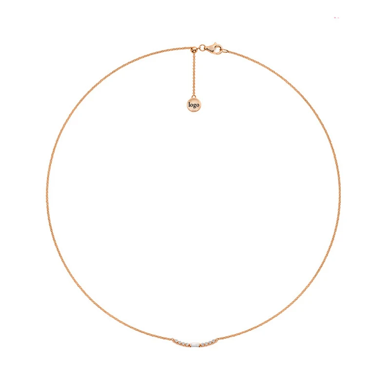 

2020 Fashion SWA New Dia Distinct Line Necklace Rose Gold Exquisite Line Decoration Crystal Female Luxury Jewelry Romantic Gift