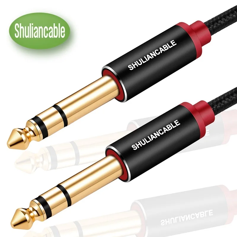 Shuliancable-Cable de instrumento de guitarra, Cable de Audio estéreo TRS de 6,35mm...