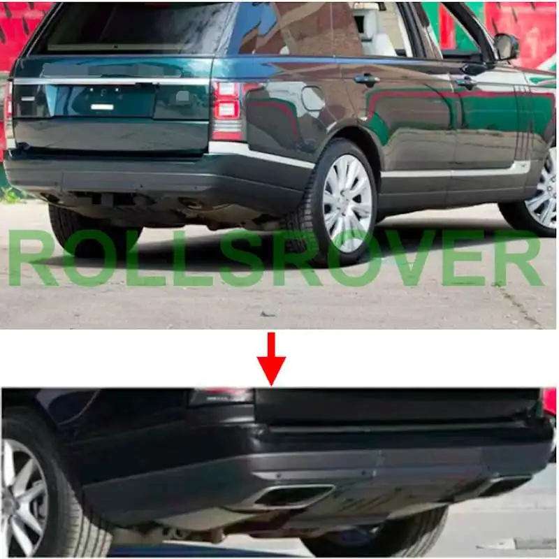 

ROLLSROVER Rear Bumper Cover Diffuser Double Square Exhaust Tips for Range Rover 2014-2018 Body Kits Car Upgrade Styling