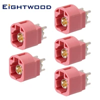 eightwood 5pcs fakra hsd lvds 4 pin connector h code straight jack female adapter pcb mount for automotive satellite radio