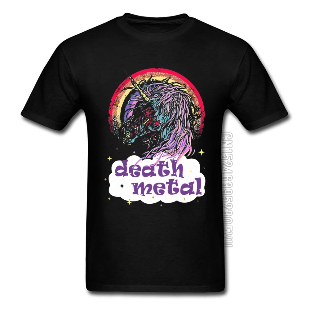 

Rainbow Zombie Unicorn Death Metal Hiphop T Shirts Rock 'N Roll Punk Tshirts For Men Top Quality Fashion Print Tees Music