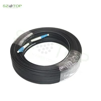 outdoor 10m 200m single mode fiber optic drop cable 3 steel 1 core lc upc g675a1 ftth optic cable fiber optic cable