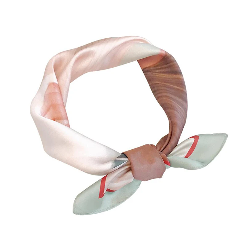 

2020 Spring Summer Fashion Square Scarf Hair Tie Band Women Elegant Vintage Scarf Female Head Neck Silk Scarf