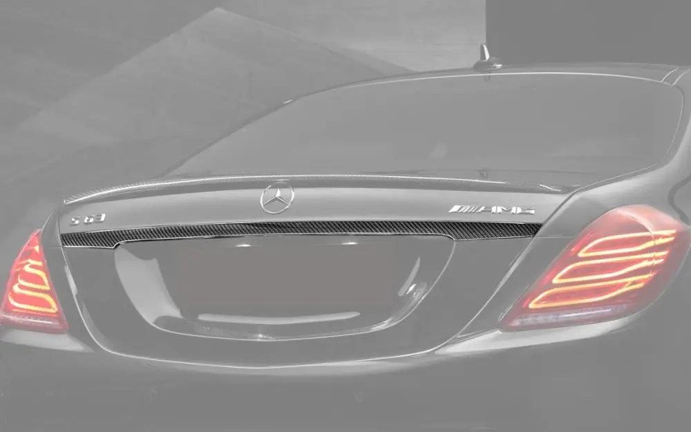 trunk spoiler Комплект для тела из углеродного волокна, запчасти для лица, подходят для S class W222 S63 S65-, полный набор в стиле - Цвет: trunk spoiler