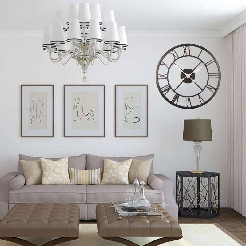 Современные железные часы в стиле лофт кафе бесшумные большие настенные ретро с