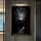 Черно-белое животное лев, холст, постеры и принты, настенное искусство, дикие животные, картины для гостиной, спальни, Декор