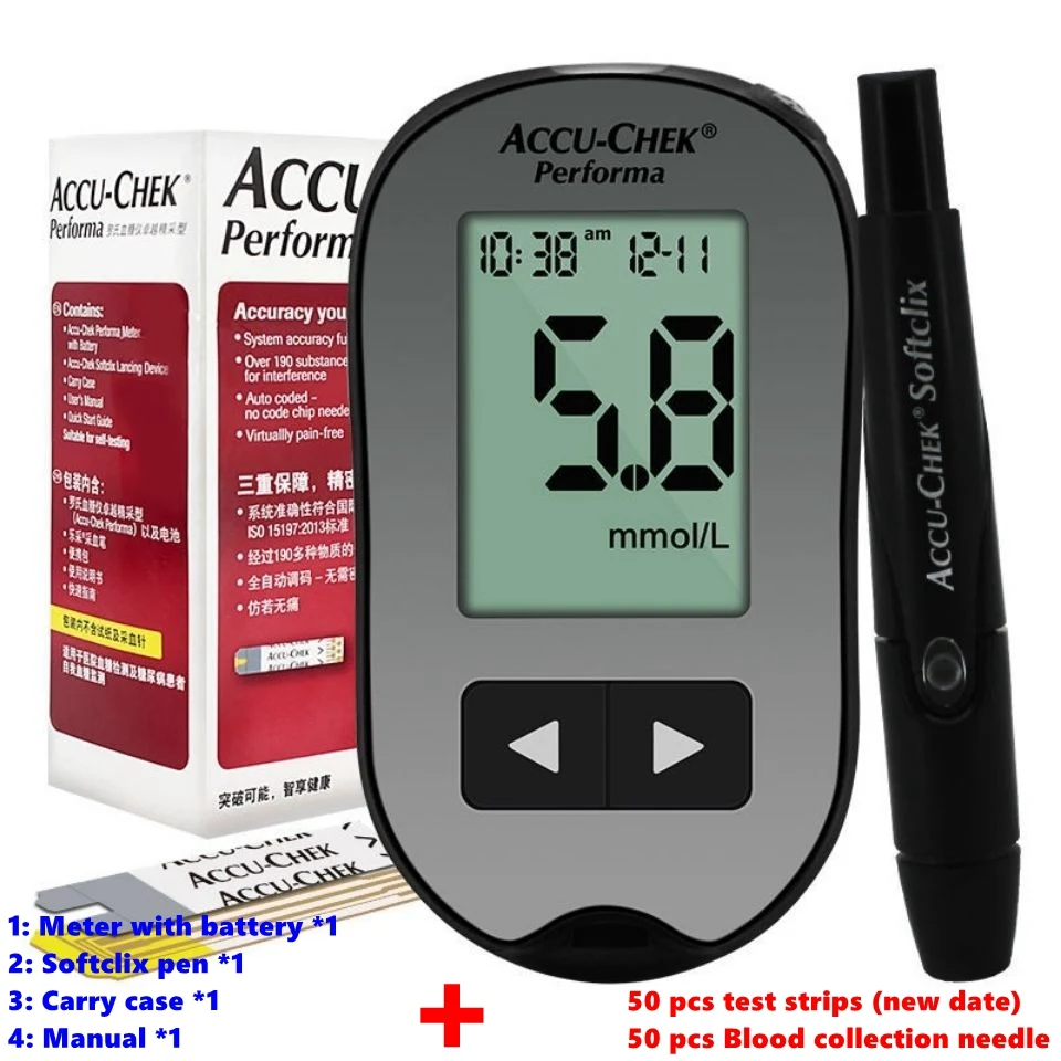 

Accu Chek Performa Blood Glucose Meter Sugar Actieve Diabetic Tester Diabetes Glucosemeter Monitor Meting Test Strips