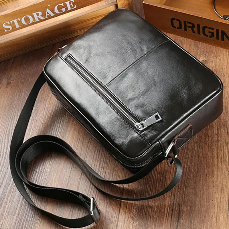 

Vintage Men Genuine Leather Shoulder Bag Men's Messenger Bags Male Crossbody Handbag Tote Bags Business Casual Bags For Men