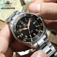 addies dive nh35 automatic watch one way rotating ceramic ring 316l stainless steel watch sapphire crystal 200m waterproof watch