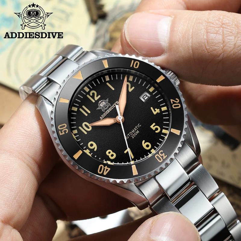 Addies Dive NH35 автоматические часы с одним направлением вращающееся керамическое