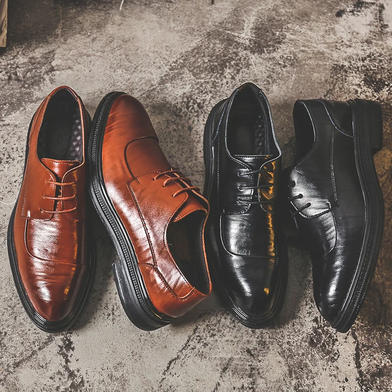 XINYIDA/Брендовые мужские кожаные туфли дышащие модельные в деловом стиле на