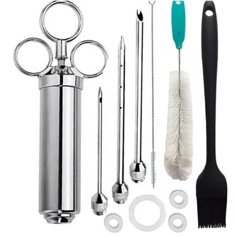 Гриль 2 унций маринада приправа инжектор инъекторы мяса нержавеющая сталь