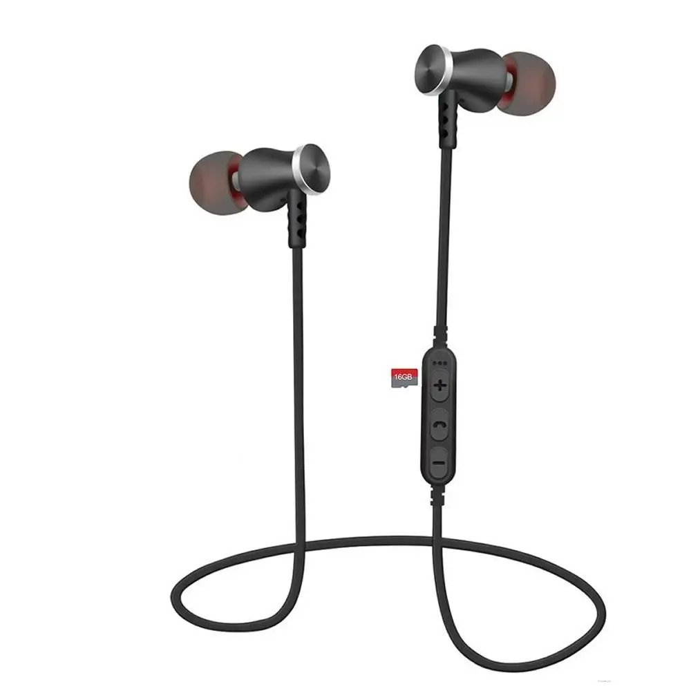 

Sports Bluetooth Earphone Magnetic Attraction Wireless Headset Support TF SD Card Stereo Bass Waterproof Headphone With Mic