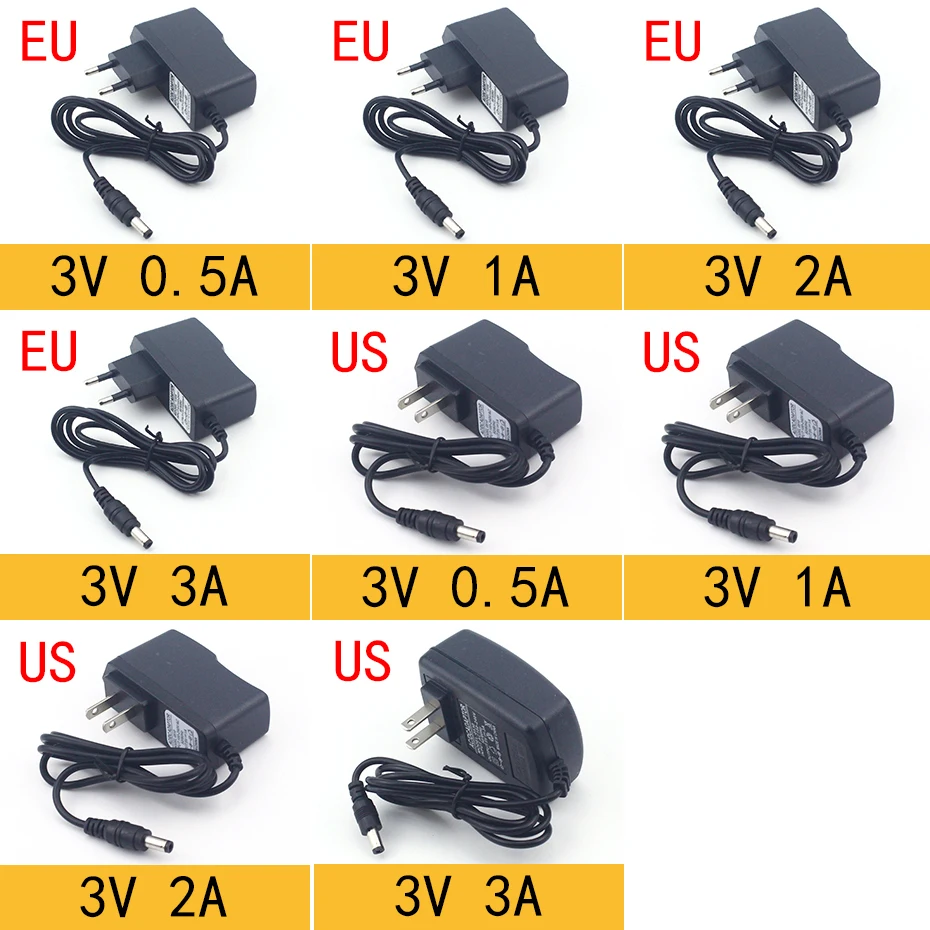 AC 110 240V DC 3V 5V 6V 9V 12V 15V 24V 0.5A 1A 2A 3A 5A 6A 8A Универсальный Мощность адаптер питания