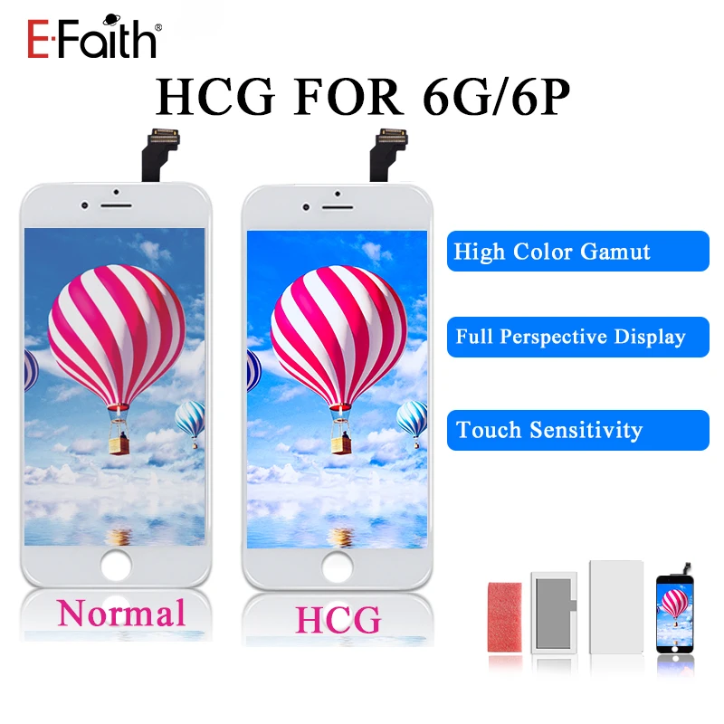 EFaith высокая цветовая гамма HCG ЖК-дисплей для iPhone 6 6plus P сенсорный экран дисплей