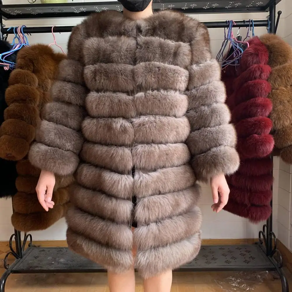 2019 новый натуральный Шуба из натурального Лисьего меха Зимняя женская длинная