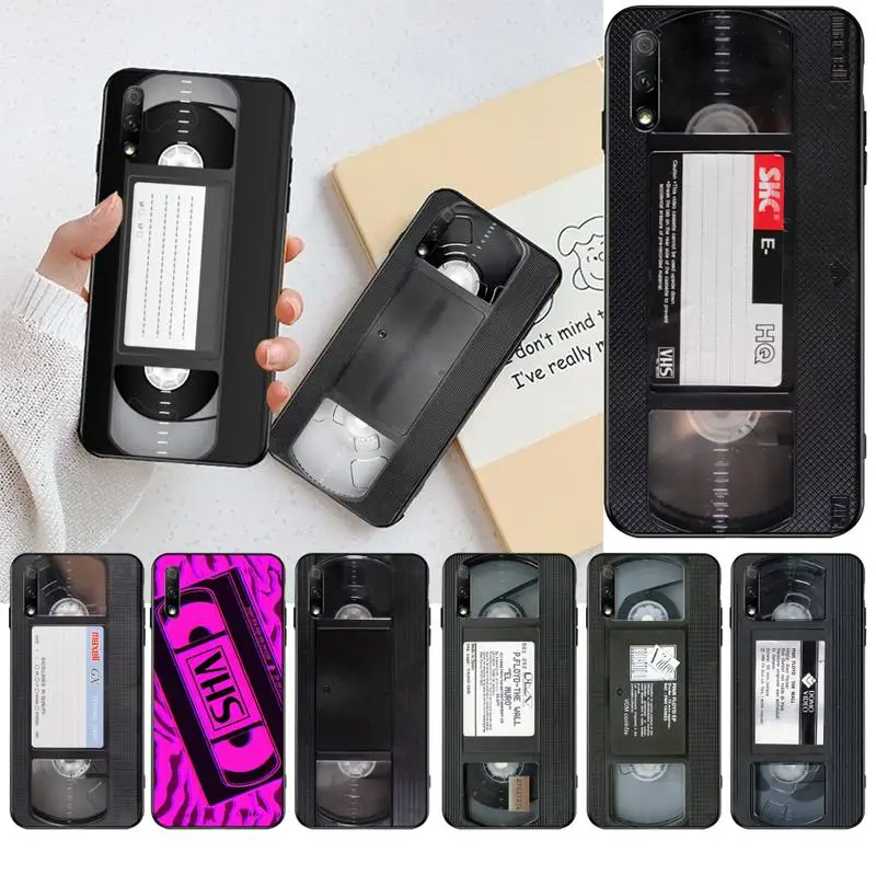 

HPCHCJHM vhs Soft Silicone Black Phone Case For Huawei Nova 6se 7 7pro 7se honor 7A 8A 7C Prime2019