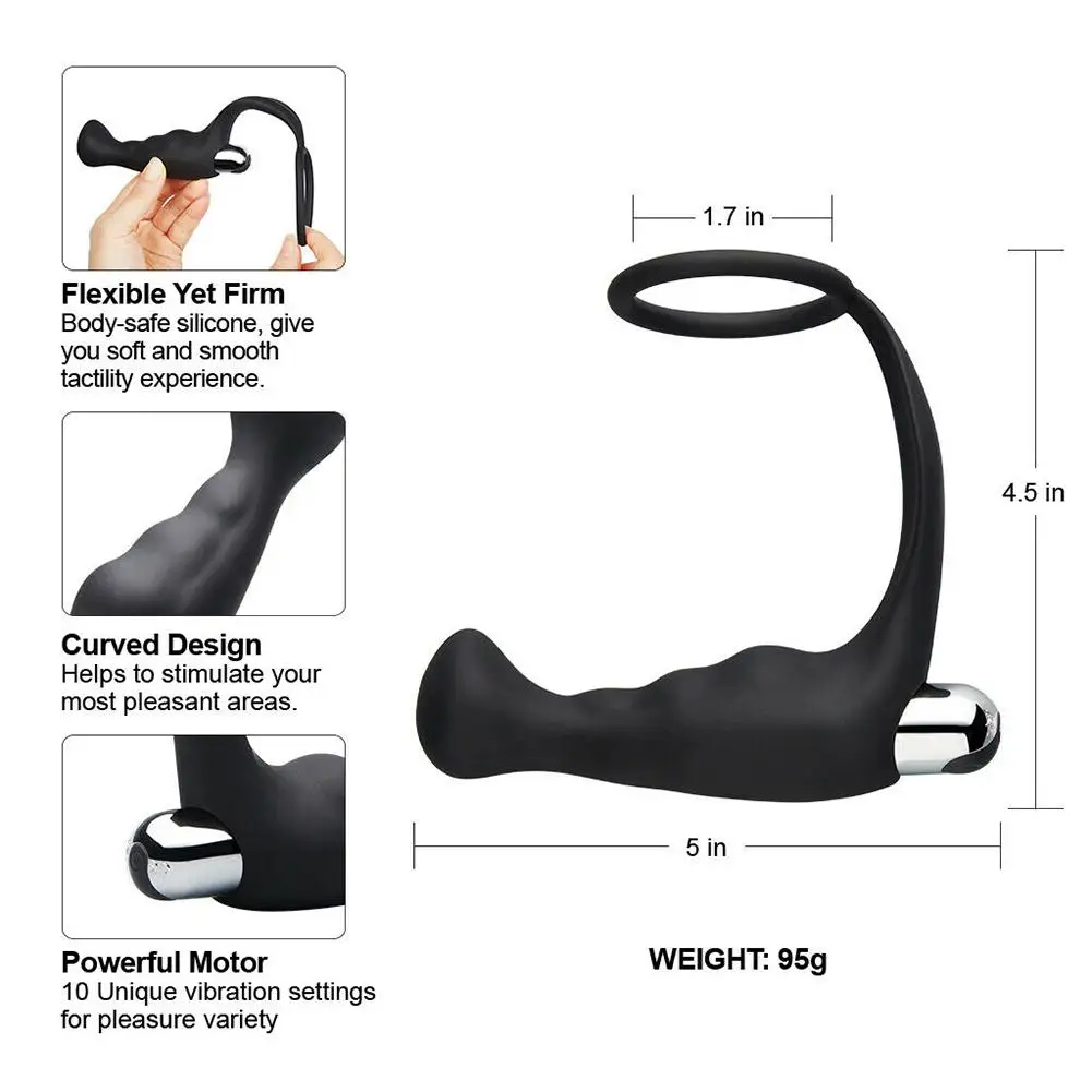 10 Speed USB Prostate Massager Vibrator Electric Masturbation Toys for Men Penis Enhancing Vibro-ring AdultS Male Sex | Красота и