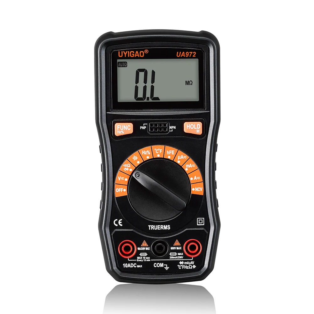 

UYIGAO UA972 Smart Digital LCD Multimeter DC/AC Voltage Current Resistance Capacitance Frequency Testing Digital Multimeter