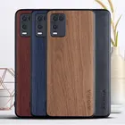 Винтажный чехол для OPPO A54 4G TPU + PC + искусственная кожа под дерево coque fundas Cover for OPPO A74 4G