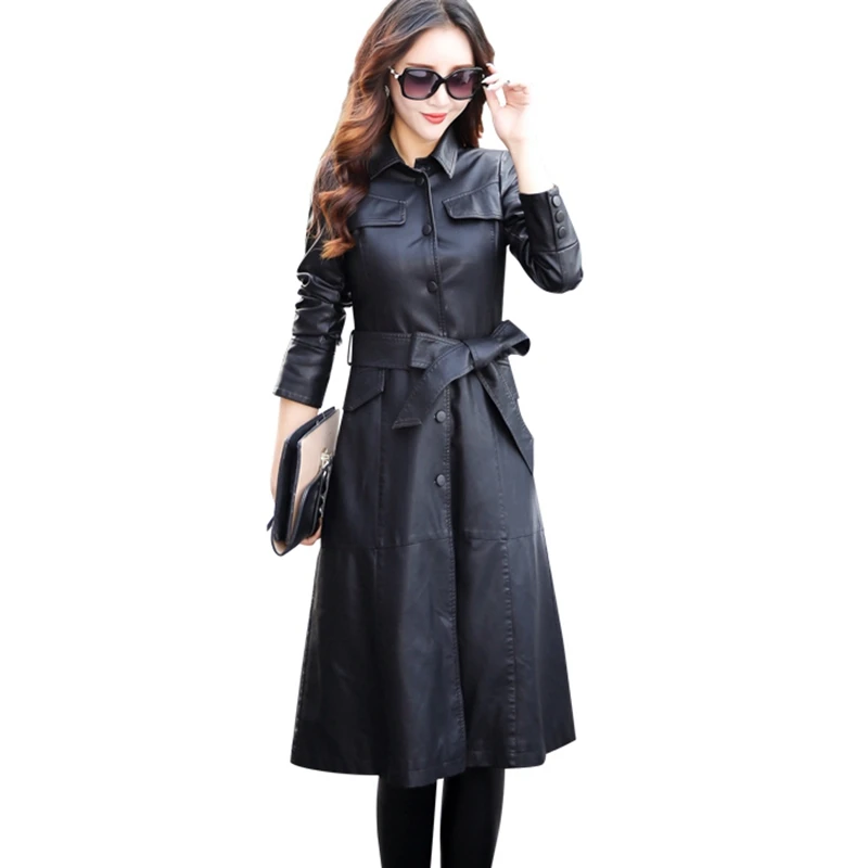 Женское замшевое пальто из искусственной кожи длинное куртка на весну и осень