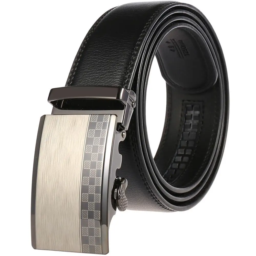 Luxury Genuine Leather Belt for Men Automatic Buckle Business Dress Belts Good Quality Black Brown Designer Cowhide Belt