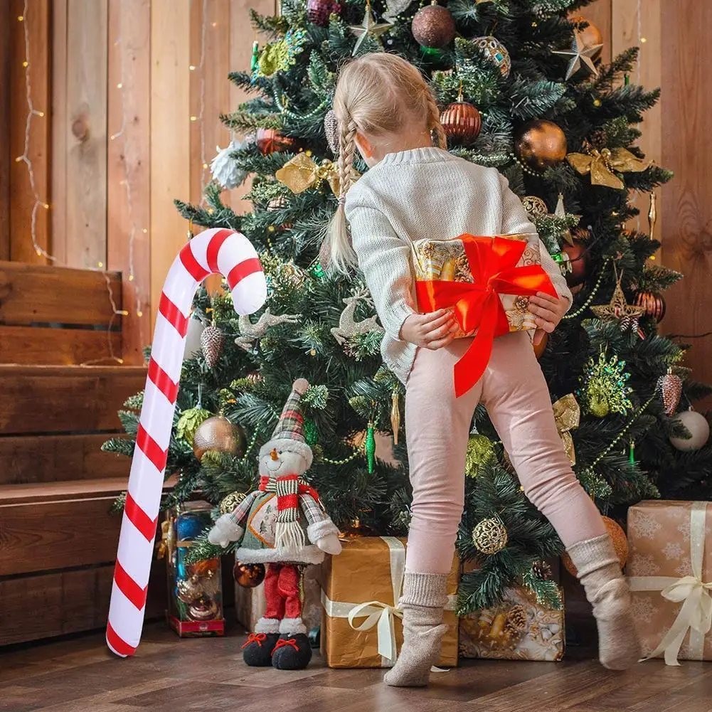 

Inflatable Christmas Cane Christmas Holiday Toy Props Cane Christmas Candy Decoration Balloons Ornaments Merry C2M4