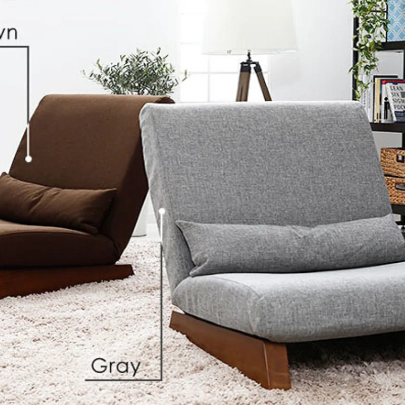 

Floor Folding Single Seat Sofa Bed Modern Fabric Japanese Living Room Furniture Armless Lounge Recliner Occasional Accent Chair