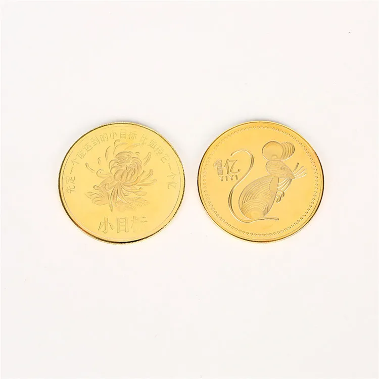 Памятная монета на новый год крысы сувенир в виде китайского зодиака