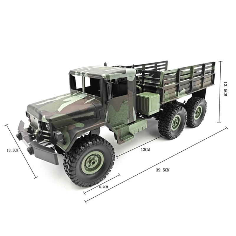 

2.4G Wireless Remote Controller 1:16 Scale Military Truck Six-wheel Drive Off-road Vehicle RC Rock Crawler Car Buggy