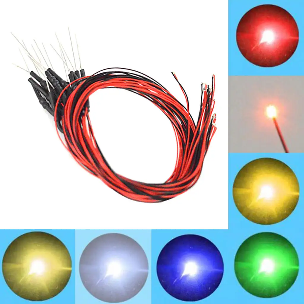 

20 Pack of 12V Pre Wired Led Lamp Light for Railway Landscape Sand Table Layout