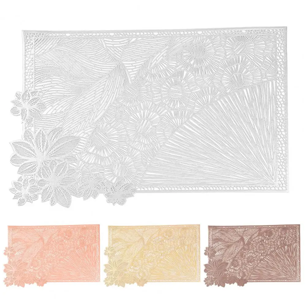 Portable Great Non-slip Flower Heat Insulation Table Mat PVC Cup Coasters Ornamental for Plate | Дом и сад