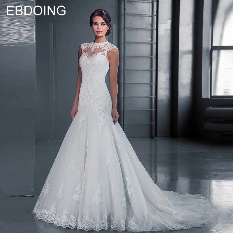 

Amazing Vestidos De Novia Wedding Dress Mermaid Lace Long Plus Sizes O-neck Neckline Court Train Bride Dress Wedding Gown