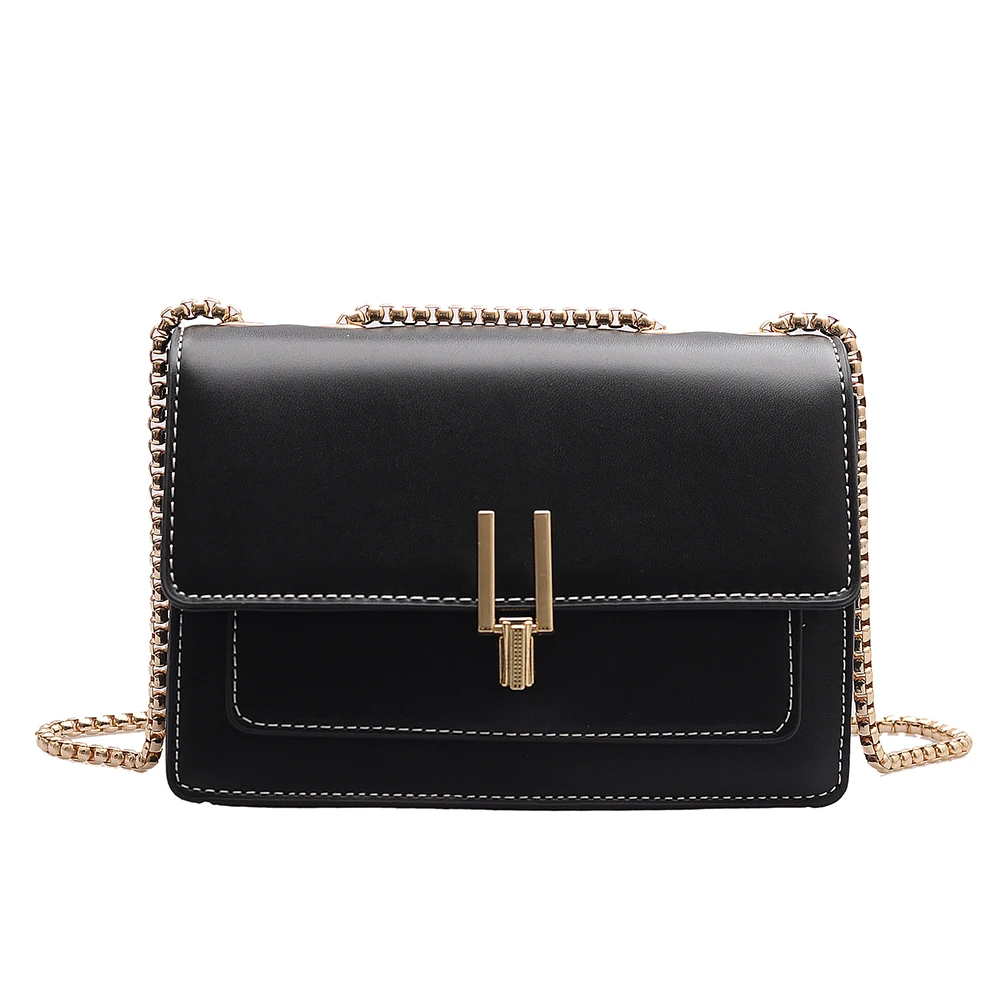 

PU Leather Contrast Color Crossbody Bags For Women 2020 Chain Simple Shoulder Bag Ladies Purses and Handbags Cross Body