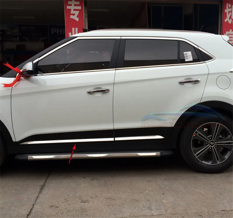 

Stainless steel car door trim strip body trim for Hyundai IX25 2015 2016 2017 Car styling