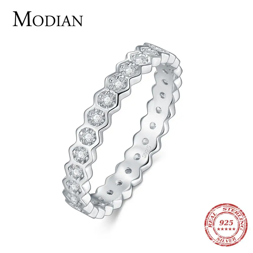 MODIAN,, твердые 925 серебряные кольца для мужчин и женщин, дизайн, модные обручальные кольца с кубическим цирконием, обручальные кольца в подарок