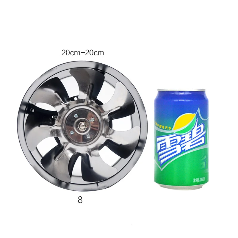 

8 inch kitchen toilet exhaustfan louver 8" pipe exhaust fan air ventilation ceiling booster Blower metal exhauster 150mm