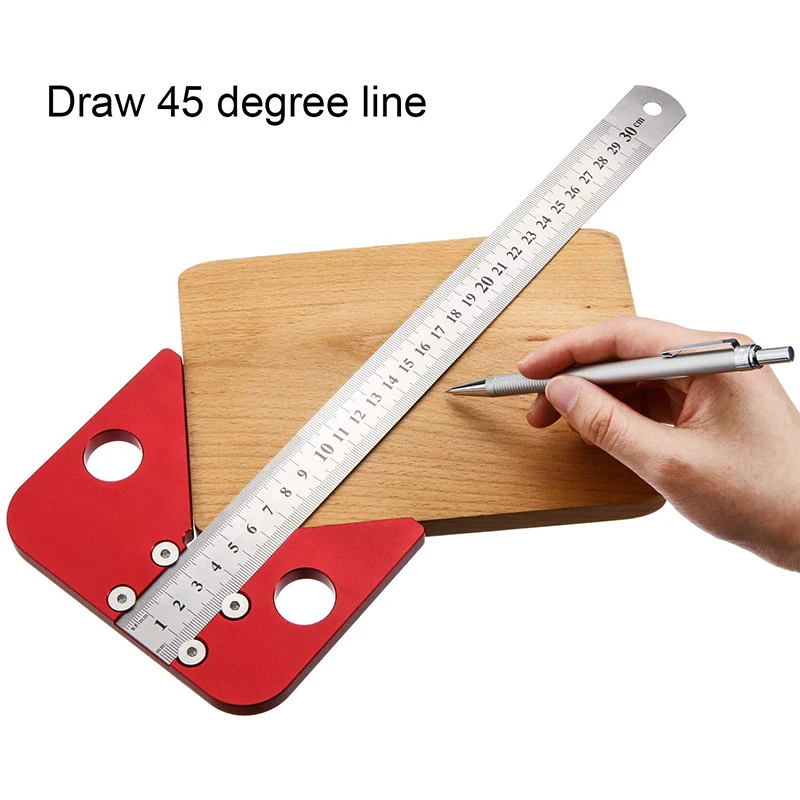 

45 degree angle round center line scribe wood ruled carpenter round heart ruler layout gauge Center Finder woodworking DIY tool