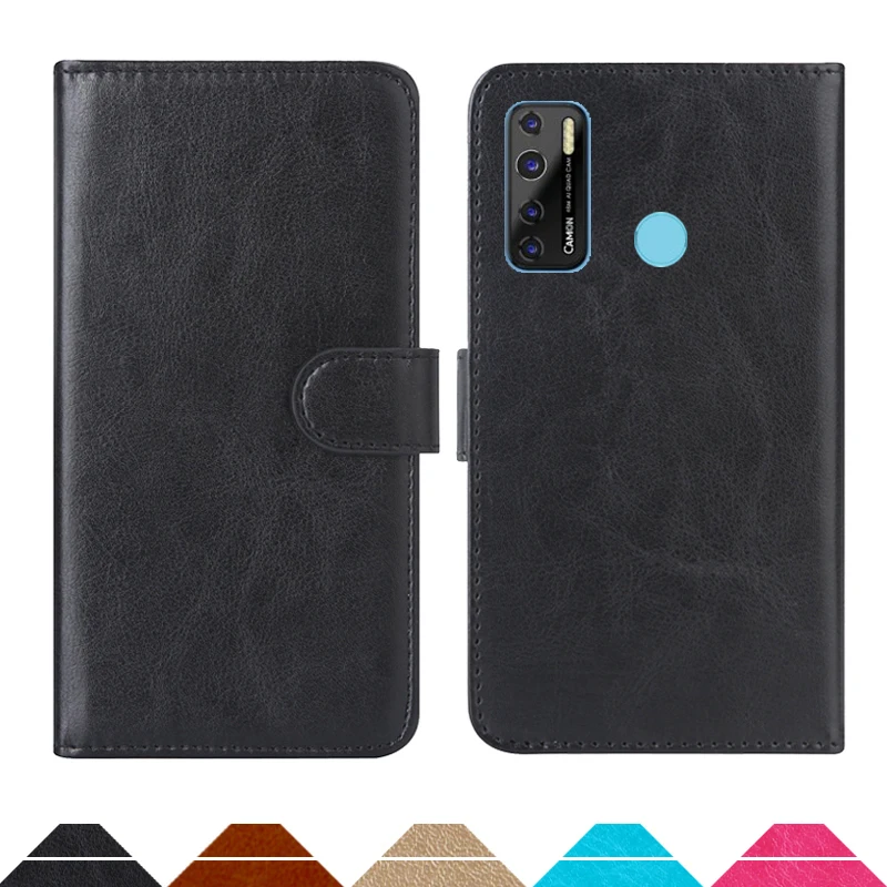 

Luxury Wallet Case For Tecno Camon 15 Air PU Leather Retro Flip Cover Magnetic Fashion Cases Strap