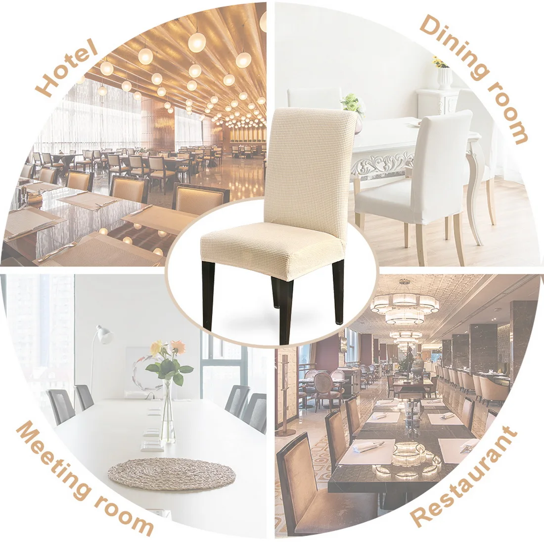 

1/2/4/6pcs Solid Stretch Spandex Dining Room Chair Covers Removable Slipcover Living Room Party Wedding Decoration Chair Cover