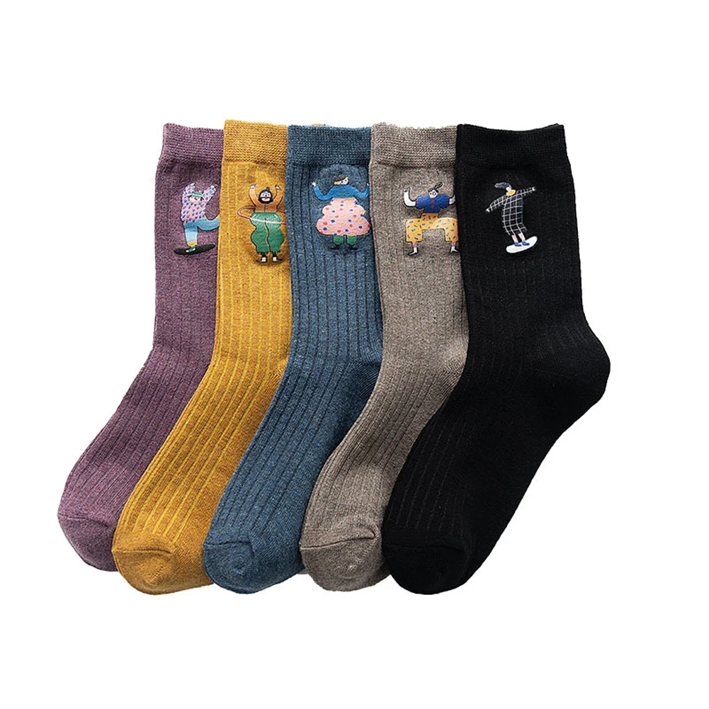 1 пара Новое поступление женские милые носки с персонажами мультфильмов забавные