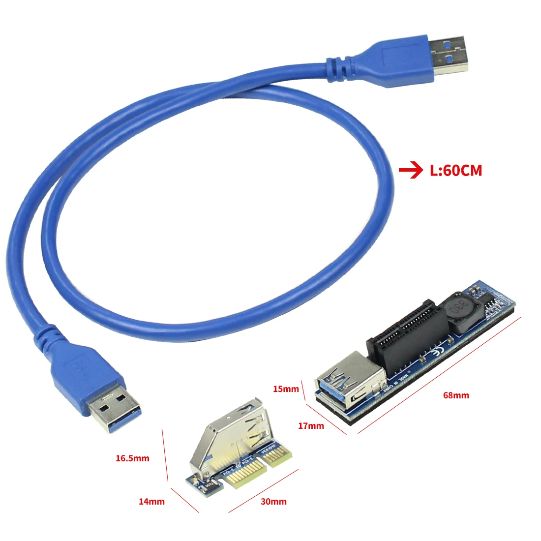 адаптер pci e 1x к x1 удлинитель usb 30 ка