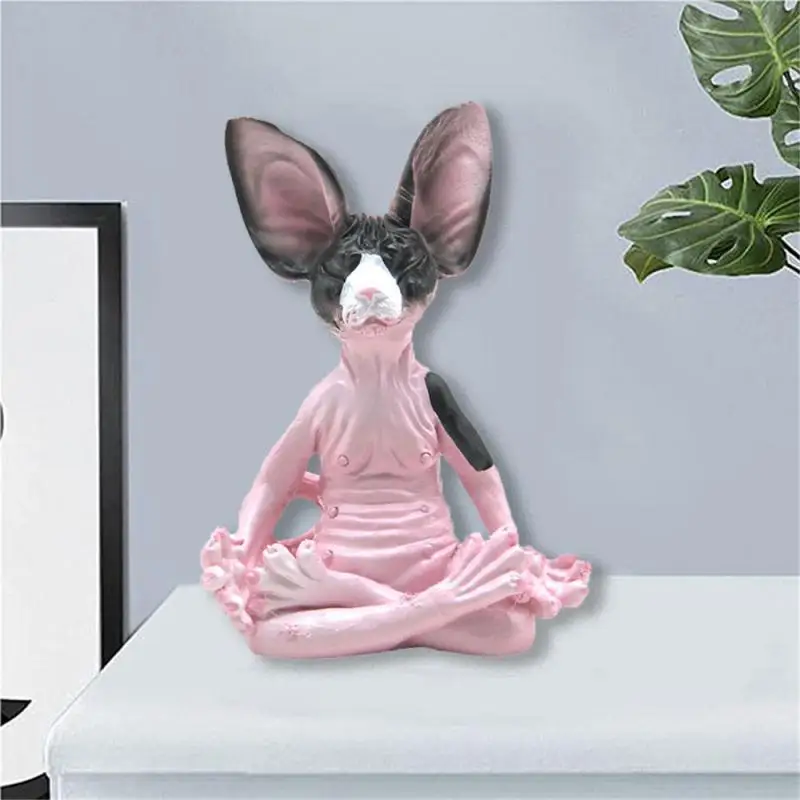 

Meditation Cat Statue Animal Figurine Hairless Cat Resin Sculpture Home Office Desktop Decoration Gift Various Styles Available