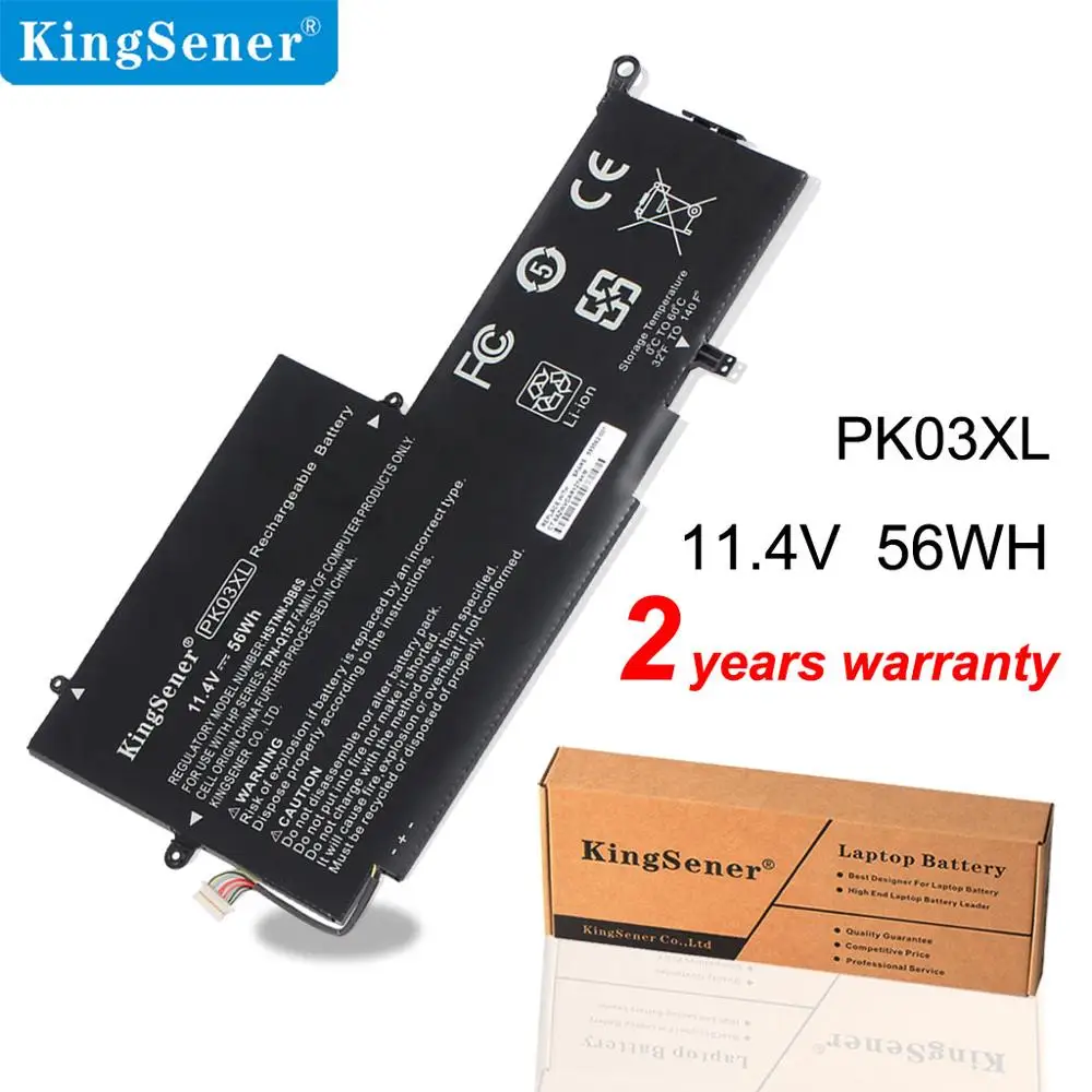 KingSener, новинка, PK03XL, Аккумулятор для ноутбука hp Spectre Pro X360 Spectre 13 HSTNN-DB6S, 6789116-005, 11,4 в, 56WH,, 2 года