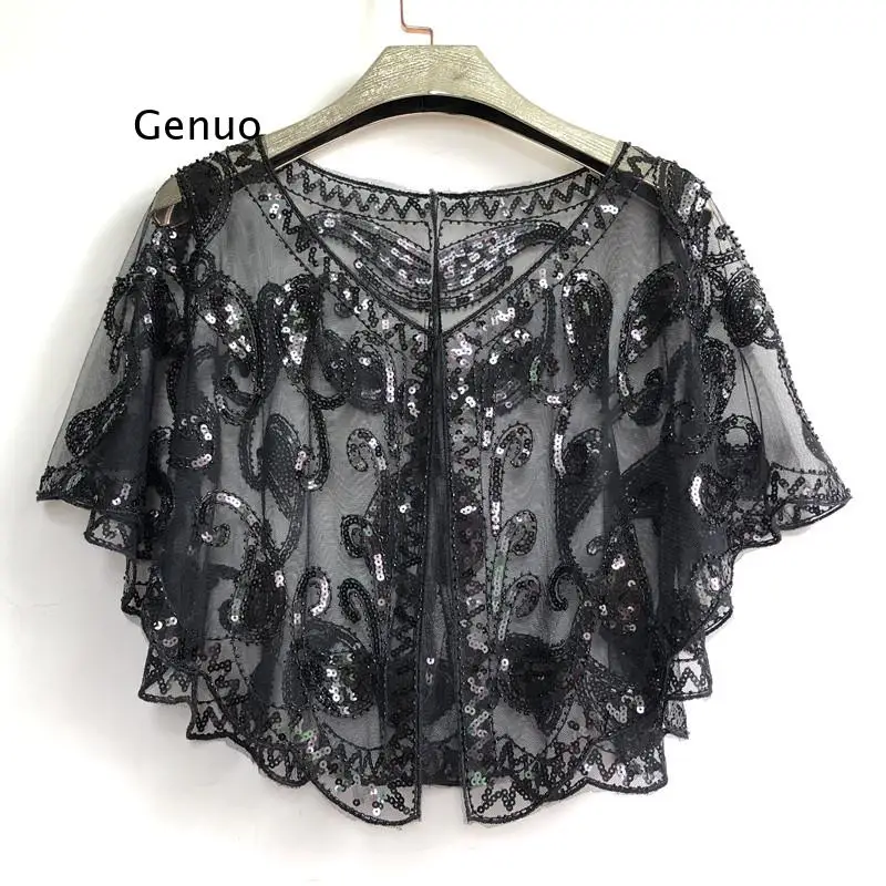 Женские вечерние обертки с блестками накидка расшитая бисером декорированная