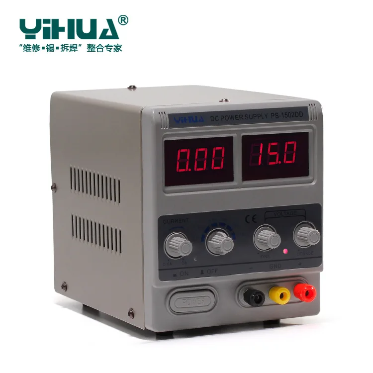 YIHUA 1502DD мини лабораторный источник питания регулируемый цифровой для ремонта телефона 15 в 2A переключение регулятора напряжения DC источник питания