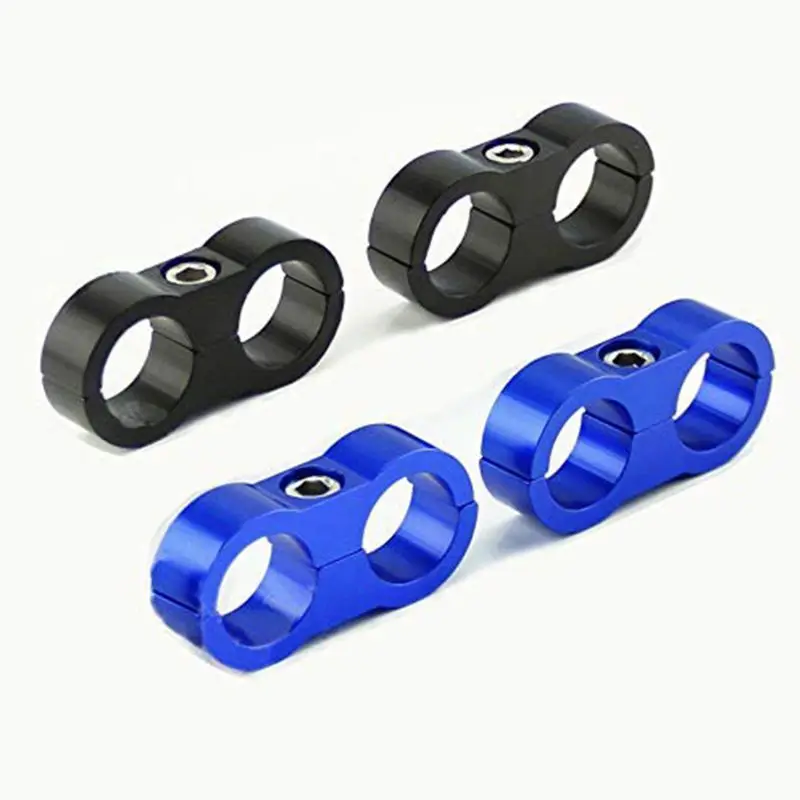

1Pc Stepped Billet Dual AN12 24MM Braided Hose Separator Clamp Cable Fastener