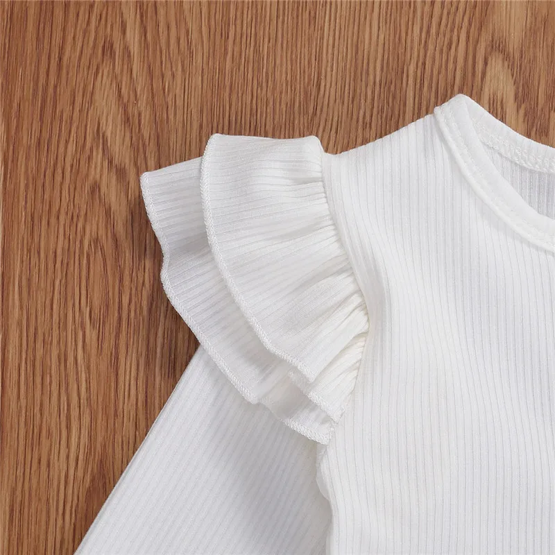 

Kids Girl Romper, Fall Shorts Suit, Sun Rainbow Printed O-Neck Ruffle Sleeve Casual Headband 3 Pieces