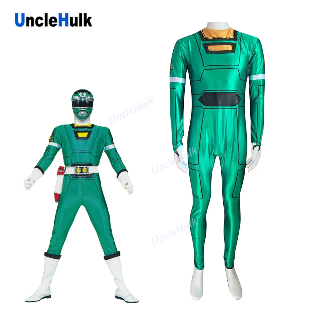 Костюм для косплея Gekisou Sentai Carranger зеленый гонщик UncleHulk | Тематическая одежда и